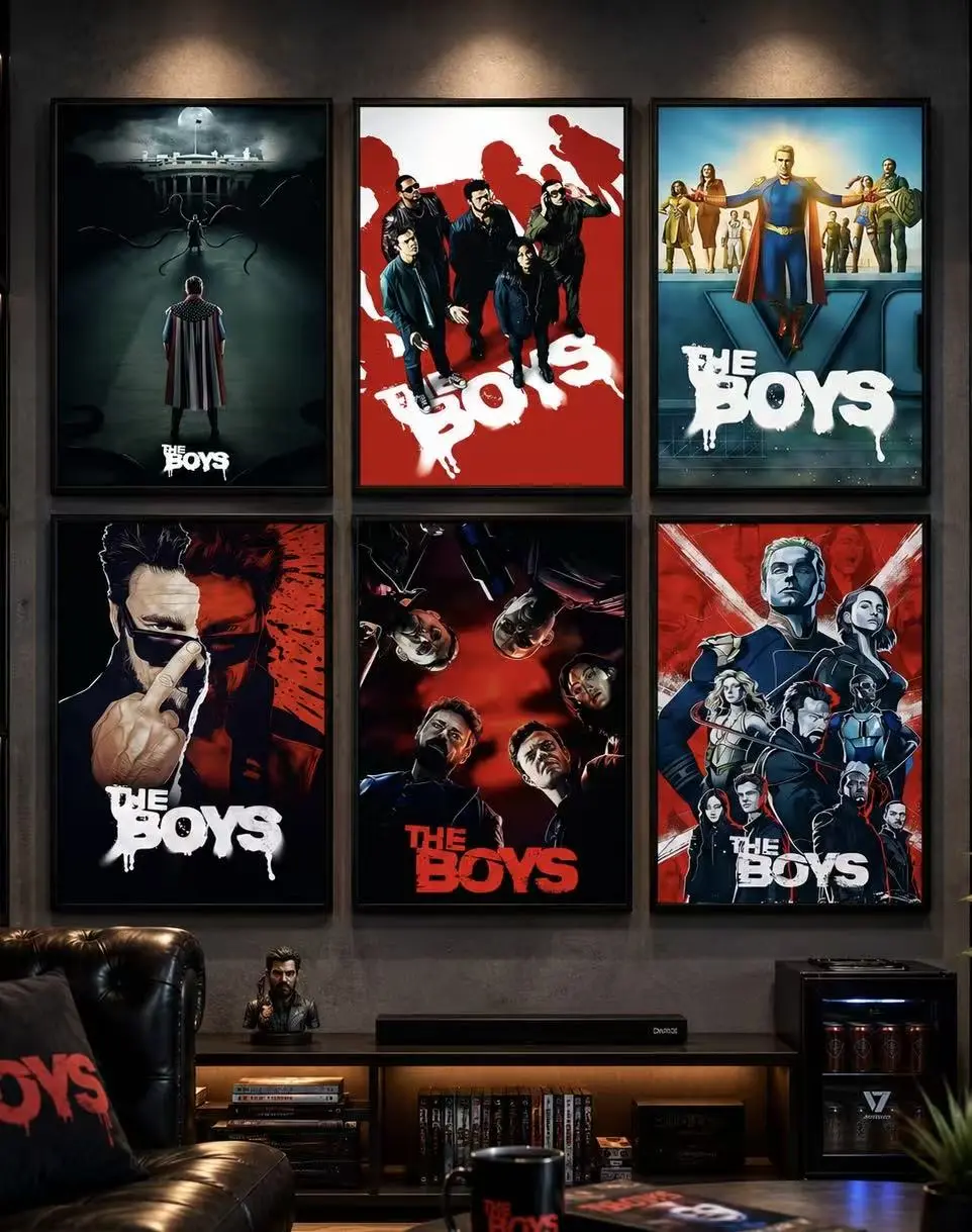 Viral The Boys Signed Autograph Poster Print - HD TV Show Cast Photo Wall Art, Framed & Unframed Superhero Memorabilia Decor for Man Cave Bedroom, Collectible Gift for Fans of The Seven, Homelander Vought Retro Room Aesthetic