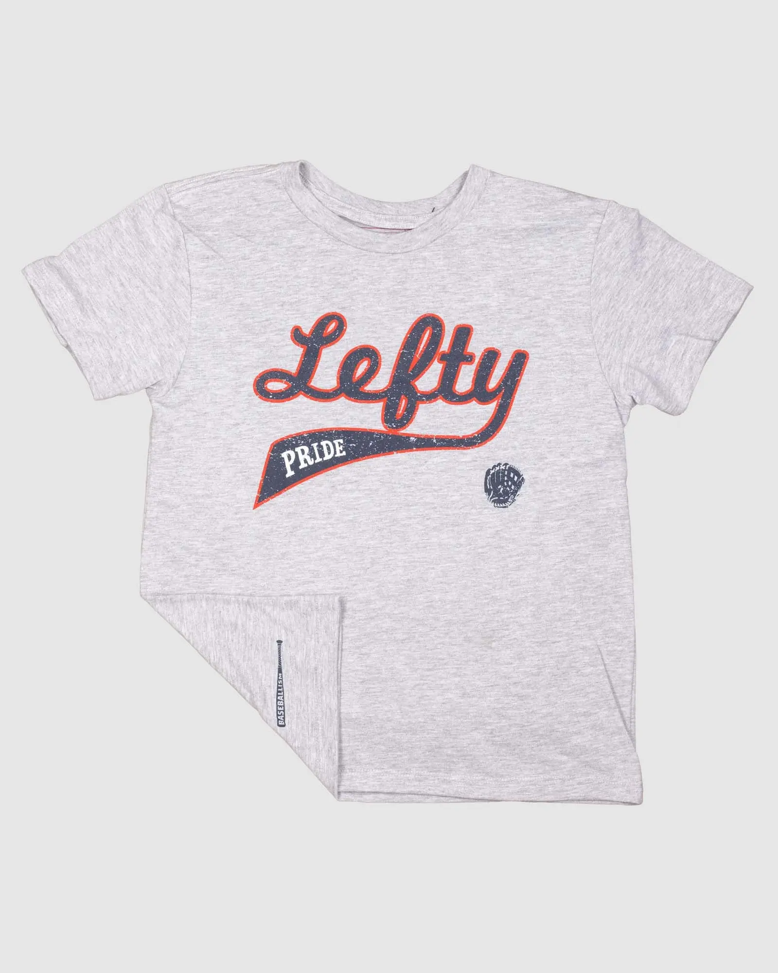 Men's Comfy Baseball T-Shirt - Leftee Youth, Shortsleeve, Slim Fit, Grey