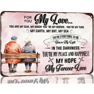 Aluminum Love Wall Art for Wife Husband Birthday Gift Home Bedroom Living Room Decor Personalized Metal Sign for Couples Anniversary Home Decor Products