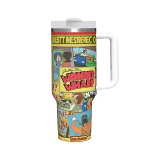 40oz Insulated Mug, Bob's burgers colorful with intricate patterns Insulated Tumbler,Double-Wall Vacuum Insulated Stainless Steel with Straw Lid & Handle, Leak-Proof Thermal Mug Keeps Drinks Hot 12H and Cold 24H, Valentines Birthday Gift