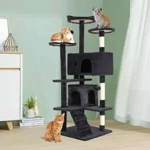 55 in multi level cat tree condo scratching