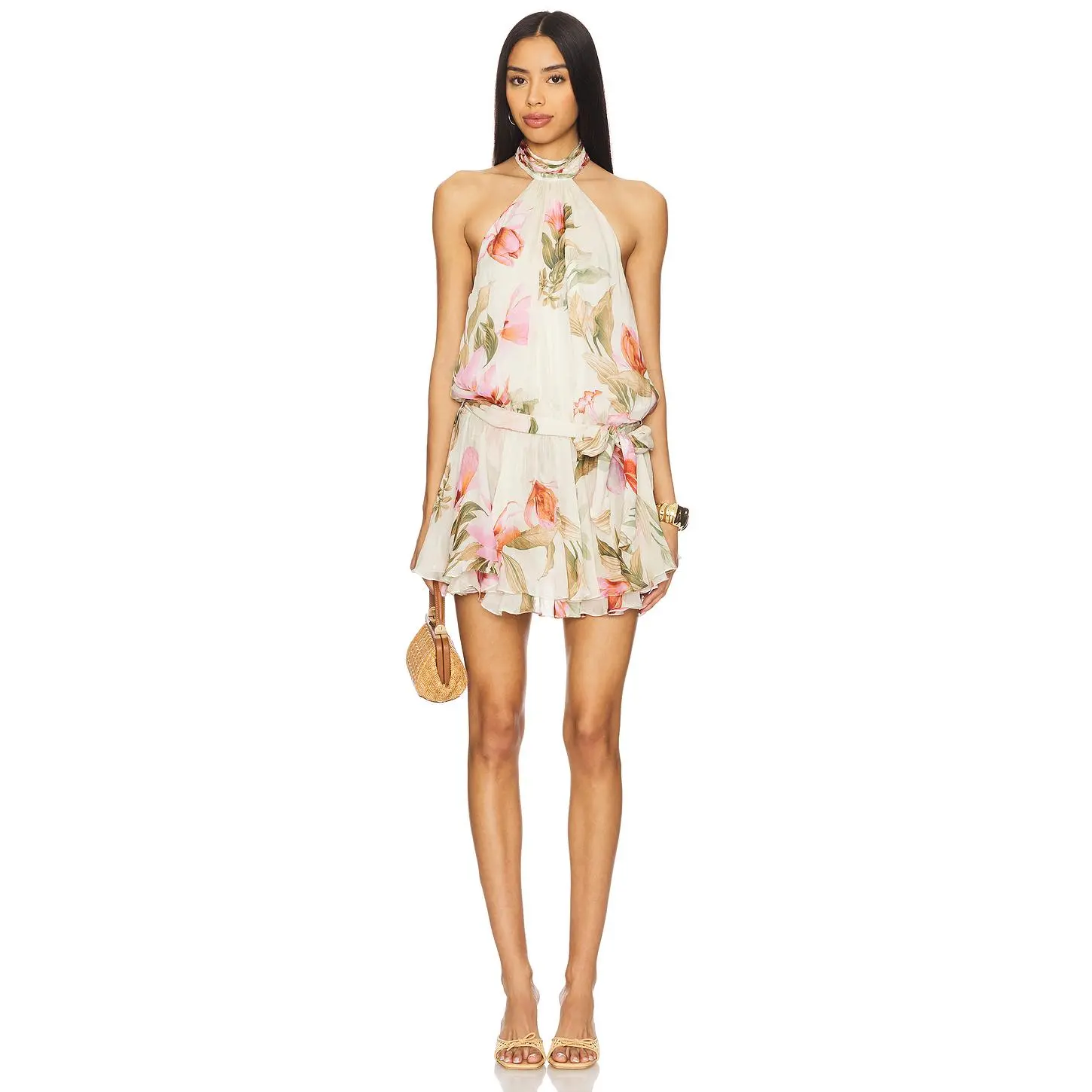 ROCOCO SAND Mini Dress in Cream Pink Mulit