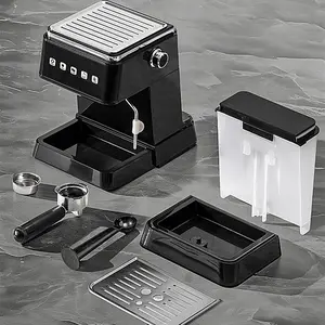 5-in-1 Espresso Machine 1.5L 50oz Cappuccino Latte Macchiato Maker | Hot Water for Tea & Americano | Compact Home Coffee Machine with Milk Frothing Function