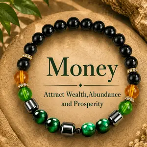 Lucky Wealth Bracelet — Crafted from Natural Tiger's Eye and Obsidian — Crystal Jewelry for Attracting Wealth and Good Fortune