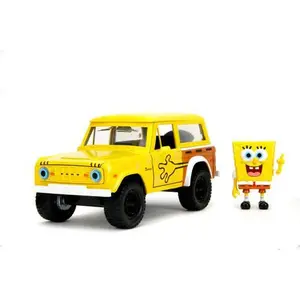 Jada Toys - 1:24 Spongebob Squarepants - Hollywood Rides - 1972 Ford Bronco with SpongeBob figurine/statue  [COLLECTIBLES] Collectible