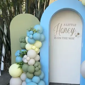 Balloon Arch Kit with Assorted Light Yellow, Sage Green, and Dusty Blue Balloons, 5" to 10" Lengths with Command Hooks