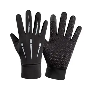 Men's Touchscreen Cycling Gloves, Fall Winter Windproof Skiing Mitts, Korean Style Sports Accessories, Ideal for Outdoor Activities, Hand Protector