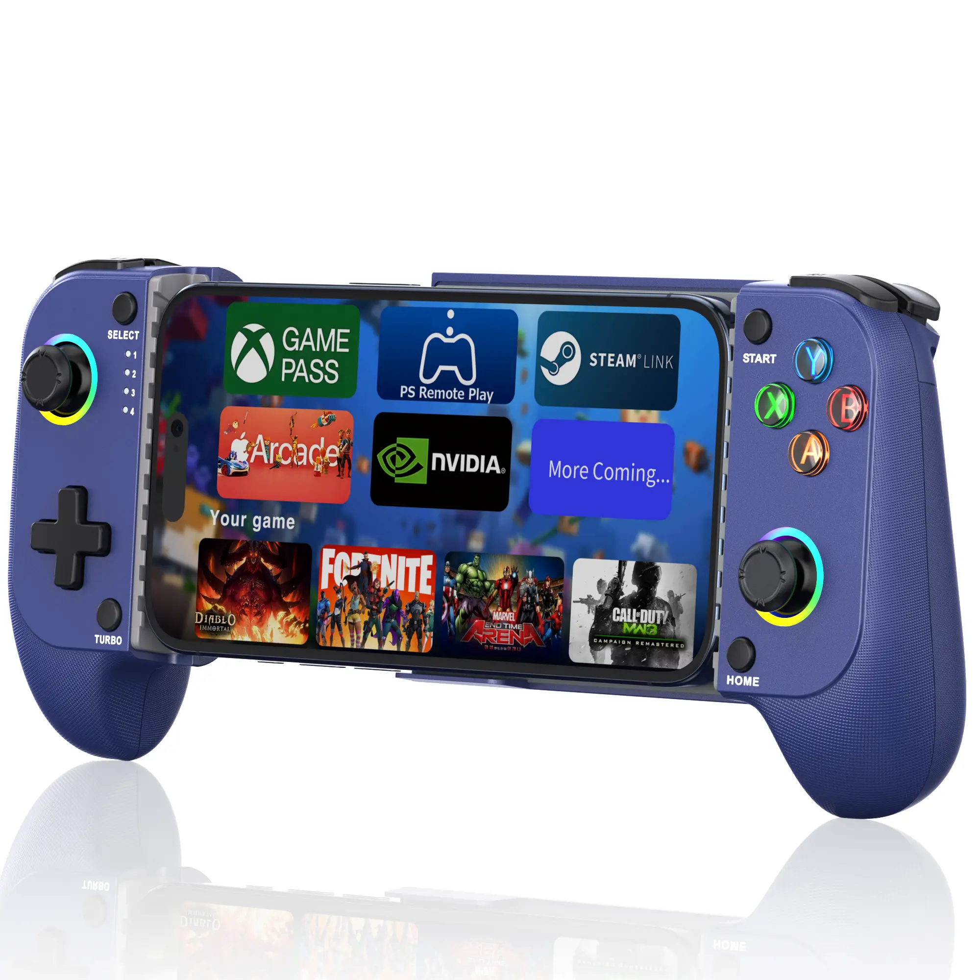 BEBONCOOL Wireless Mobile Gaming Controller for iPhone/Android, Phone Game Controller for Android Support Phone Case ,Hall Joystick, Turbo, Mobile Gaming Gamepad, Blue