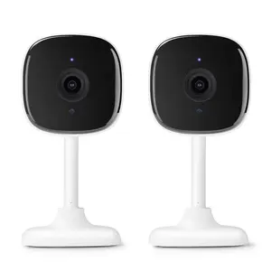 Merkury Smart Indoor 1080p Wi-Fi Security Camera with Night Vision, White (2-Pack) Local