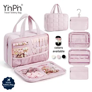 Toiletry Bag Hanging Travel Makeup Organizer - TSA Approved Transparent Bag for Full Sized Toiletries in 3 Colors