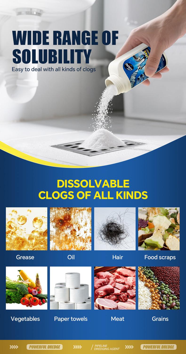 Liapu Strong Drain Cleaner for Kitchen & Bathroom Pipes Dissolves 200 Clogs Kills 99% Bacteria Removes Odors Unscented 1 Pc
