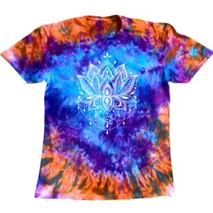 Lotus Flower - Unisex T-shirt - printed with Amethyst crystal crystal infused in! Tiedye t-shirt & solid color options
