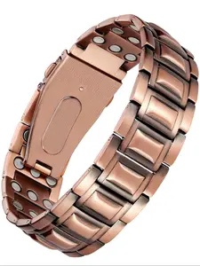 Men's Sporty Magnetic Matching Bracelet, Unique Folding Clasp Wristband Brazaletes with Adjustment Tool, Fashion Accessories for Clothing Decor, for Gift