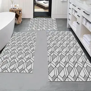 Diatomaceous Earth Bath Mat, 3 Counts/set Non Slip Absorbent Floor Mat, Soft Comfortable Bathroom Mat for Bathroom, Shower, Laundry Room, Bedroom, Living Room