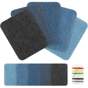 Iron on Patches for Clothing - 10 count Cotton Denim Patches for Jeans, 3.8 x 4.9, Iron on Repair and Decoration Kit for Clothes, Denim Patch for Ripped Clothing, Jeans DIY, 5 Elegant Colors