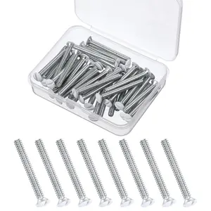 40 Pcs Wall Plate Screws White Outlet Screws 1.2 Inch Long 6-32 Thread Light Plate Screw for Fix Wonky and Sunken Outlets