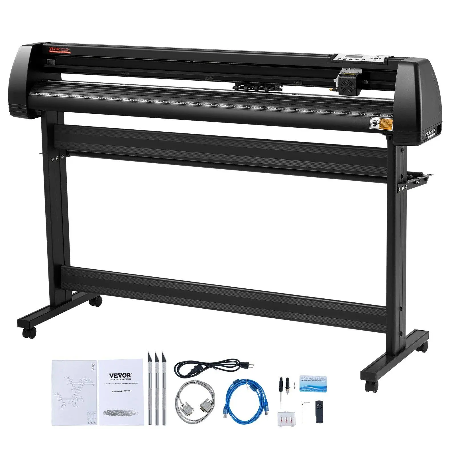 VEVOR Vinyl Cutter Plotter Machine, 53" Signmaster Software Sign Making Machine, 1350mm Paper Feed Vinyl Cutter Plotter with Stand (53" 1350mm)