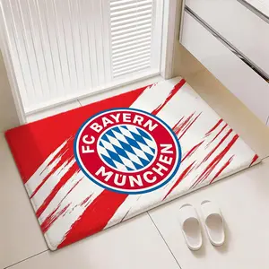 Football Club Bayern Munich Floor Mat Non-Slip Comfy Flannel Thickened Rug Indoor Door Mat Ultra Soft Absorbent Wear-Resistant Floor Mat for Living Room Hallway Entryway Front Door Porch Sturdy Non-Skid Home Decoration Mat for Indoor Daily Use