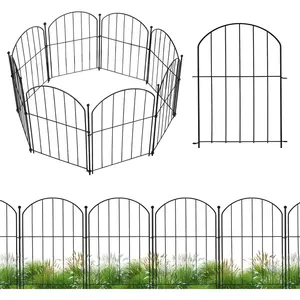 Garden Fence 10 Panels, 17 in(H) x 10 ft(L) Arched Rustproof Metal Garden No Dig Fence Border  Barrier for  Flower Edging for Yard Patio Outdoor