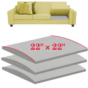 Gray/Black Curved High-Density Support Pad, for Solving Sunken Seat Problems, Insertable High-Rebound Sofa Pad, Fixes Sofa Sunken Areas to Improve Comfort, Dimensions: 22"X22"x2", Soft Padded Cushion