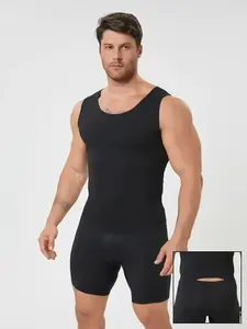 Men's Shapewear Jumpsuit, Abdominal Control Tight Fit, Breathable Comfort Back Waist Opening, Daily Running Exercise Wear,overalls for men,Bodysuit Tummy Control Fajas Para Hombres