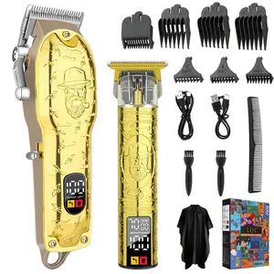 Professional Hair Clippers for Men, Professional Barber Clippers and Trimmer Set, Mens Cordless Clipper, Fade Haircut Kit, Electric Hair Cut Machines, Cordless Rechargeable Trimmer