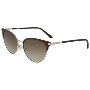 Calvin Klein Women's Satin Brown Metal Cat-Eye Sunglasses Calvin Klein Women's Satin Brown Metal Cat-Eye Sunglasses