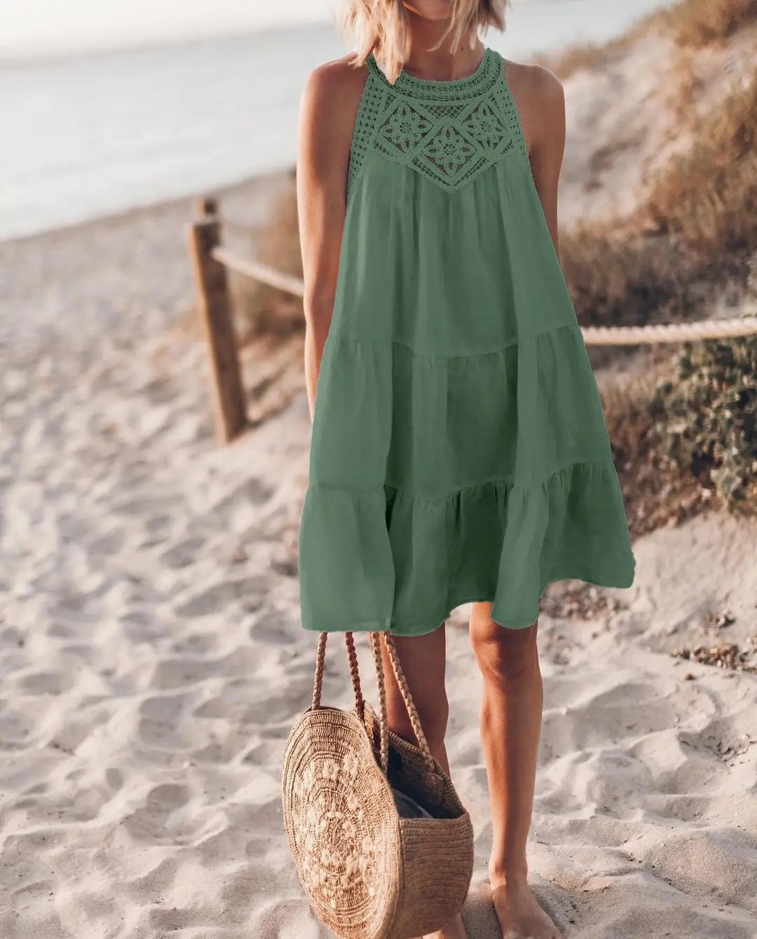 YBoutique Women's Summer Loose Fit A-Line Dress | High-Density Matte Woven Flared Midi Dress