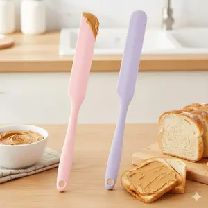Multi-Purpose High Heat Resistant Kitchen Baking Spatula Set, Cookie Mixing Spoon, Plastic Cake Icing Scraper and Frosting Spreader, Oven Safe Utensils Kit for Baking Cooking