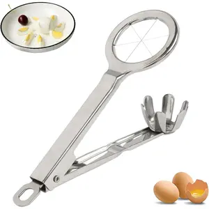 Stainless Steel Egg Slicer Wedger Cutter, Divides Hard Boiled Eggs Into 6 Equal Segments In One Action