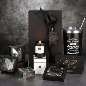 Men's Gift Set with Insulated Tumbler, Bracelet, Soap, Scented Candle, Necklace, Keychain, Greeting Card & Exquisite Gift Box - Perfect for Dad, Husband, Boyfriend, Coworker, Son, Christmas Gift