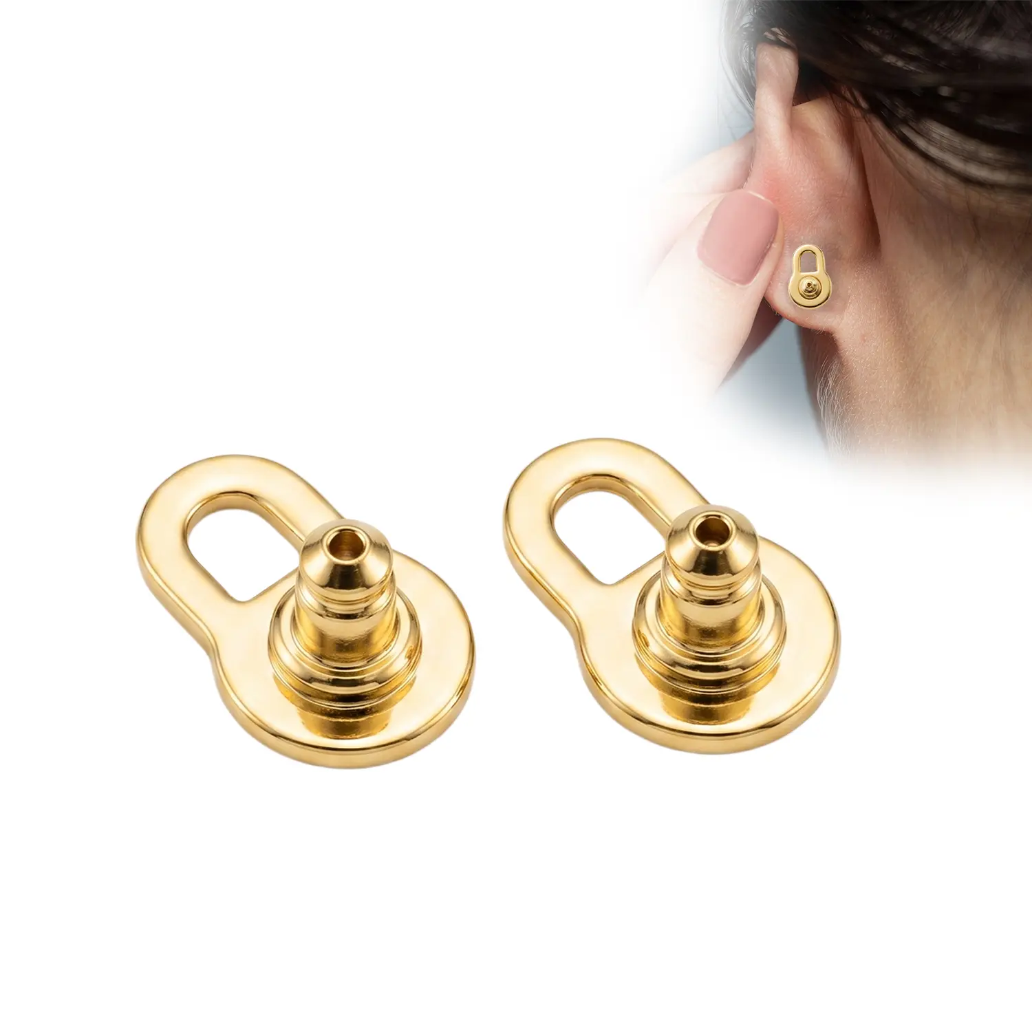 2 PCS Gold Plated Lobe Lifters for Heavy Earrings for Women, Earring Backs for Droopy Ears, Comfortable Earring Backings for Studs, Trendy Fashion Jewelry Accessories
