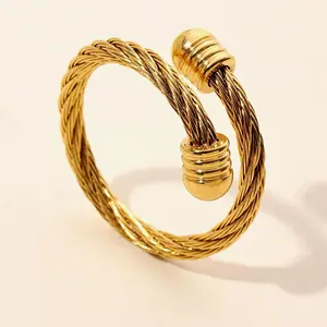 1pc Vintage Fashion Steel Wire Stainless Steel Adjustable Ring