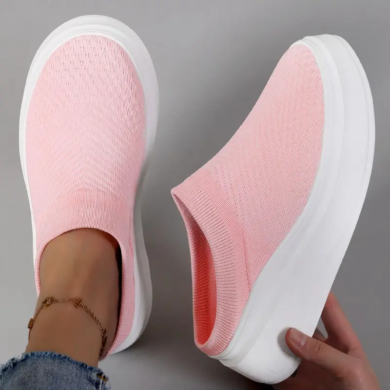 Women's Mesh Breathable Lightweight Sneakers, Casual Comfortable Sports Running Walking Shoes, All-match Round Toe Slip on Shoes for Daily Wear, Athletic Lightweight Footwear, Breathable Workout Shoes, Lightweight Breathable Runner