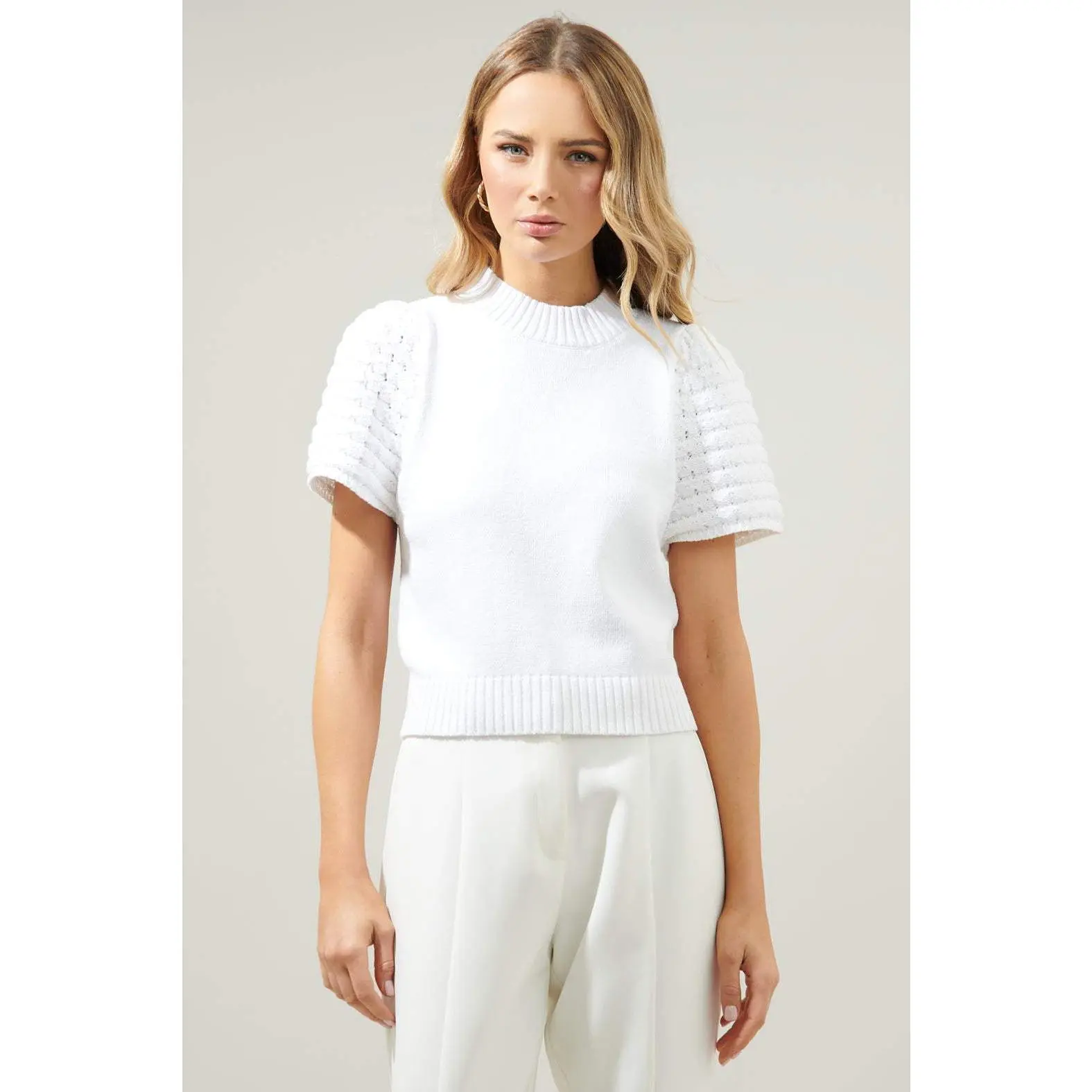 Pearla Crochet Sleeve Sweater