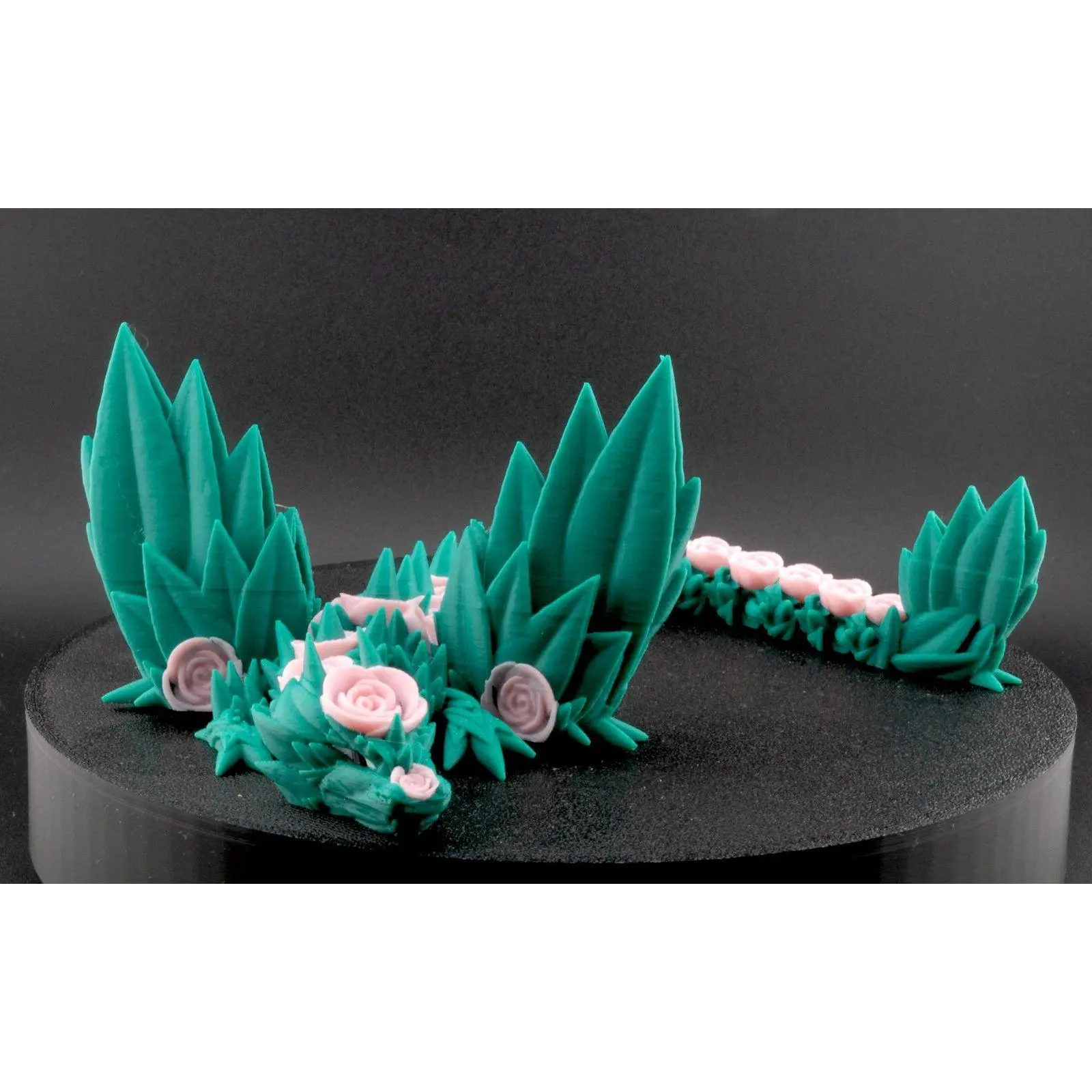 Rose Winged Dragon – Articulated Poseable Fantasy Dragon Toy | 3D Printed Collectible with Rose Bloom Wings