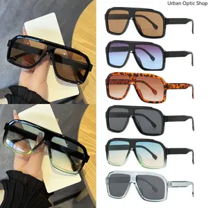 6pcs Oversized Square Sunglasses for Women Men, UV400 Protection Thick Frame Fashion Chic Shades for Daily & Party Wear