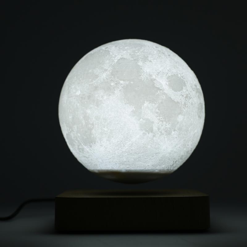 Lunar Miracle - Magnetic Levitating Moon Lamp with 3D Printed Craters - Mesmerizing Night Light for Bedroom, Office & Home Decor - 3 Color Modes, Creates a Futuristic Ambiance
