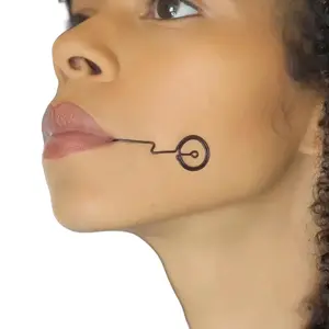 TOGE DUO Toge Side Lip Cuff 2pc Set Cosplay Costume Anime Handmade Wire Faux Piercing Jewelry for Cosplay Festivals Alternative Fashion Durable