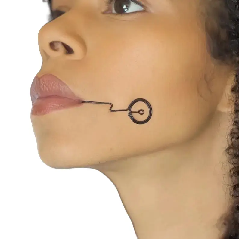 TOGE DUO Toge Side Lip Cuff 2pc Set Cosplay Costume Anime Handmade Wire Faux Piercing Jewelry for Cosplay Festivals Alternative Fashion Durable