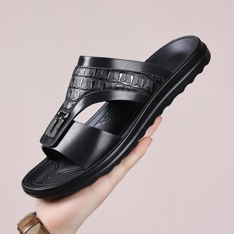 Men’s Summer New Non-Slip Outdoor Casual Business Slide Sandals  Flipflop Footwear Bathroom Lounge Slides and Beach Slides