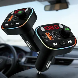 Car interior accessories: LED lights, Bluetooth FM transmitter, hands-free calling, dual USB charger, MP3 player, TF card slot, USB pendant.