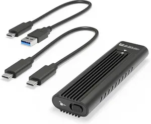 M.2 NVMe SSD Enclosure; Tool-Free & Driverless, USB 3 Type-C, Including Thunderbolt and USB4, at 10Gbps. for M.2 NVMe SSDs 2230 to 2280 PCIe Gen 3 and 4. USB Cables Included