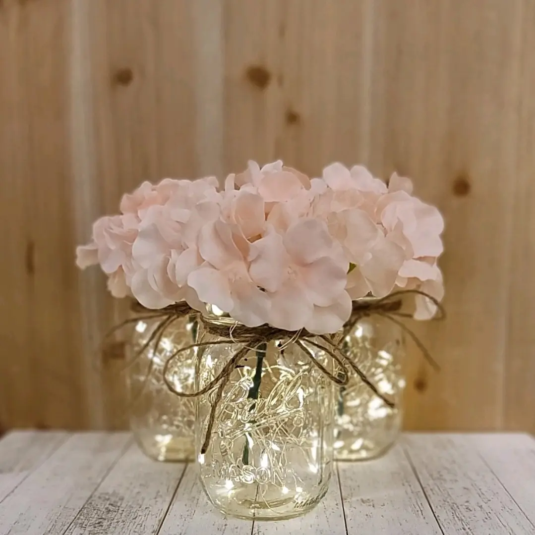 Quart Size Mason Jar Hydrangea Flower Centerpieces Quart Size Mason Jar Hydrangea Flower Centerpieces