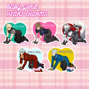 Baby Girl Acrylic Heart Keychain Game Character Charm - DMC, FF, RE, ZZZ