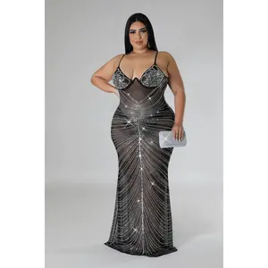Center of Attention Rhinestone Gown
