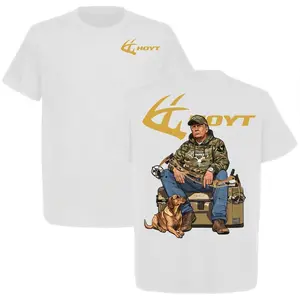 2025 Trump Holding a Hoyt Archery T-Shirt, Gift for Archery Lovers, Tactical Gear for Hunting Lovers, Unisex Short Sleeve Casual 100% Cotton Gifts For Women and For Men