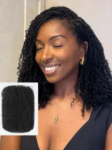 Afro Kinky Human Hair for Dreadlock Extensions, Natural Fluffy Twist Braiding Afro Kinky Human Hair for Locs, Human Hair Hair Piece for Women