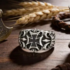 Men’s Adjustable Templar Ring | Unique Gothic Statement Jewelry