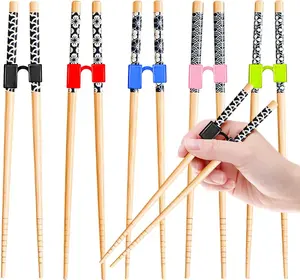 5 Pairs  Adult  Chopsticks Trainers for Beginners,  Wooden Beginners  Chopsticks Helpers Set, , Dishwasher Safe, L8.86Inch(1.  A)